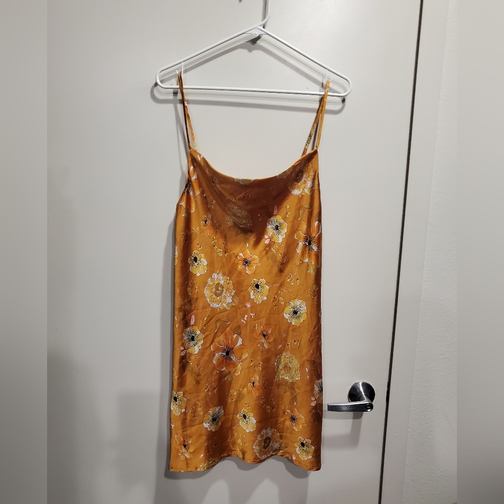 Polly Mustard Yellow Floral Dress Size 4